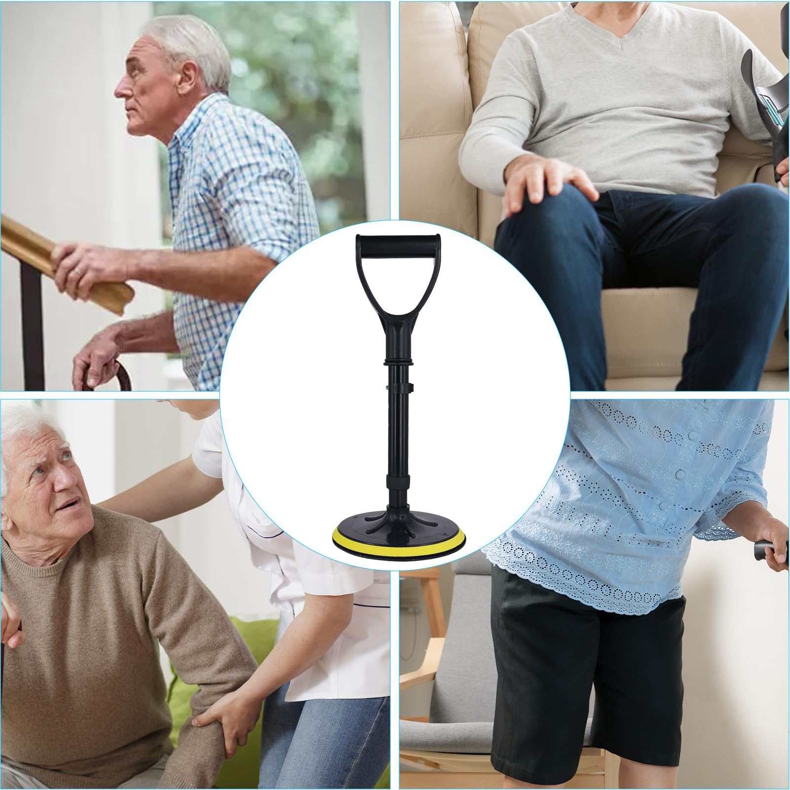 Ausili per la mobilità per anziani, dispositivo di supporto solido in | piedi, attrezzatura di sollevamento stabile per assistenza abitativa, supporto portatile per letto, divano, giardino, bagno o