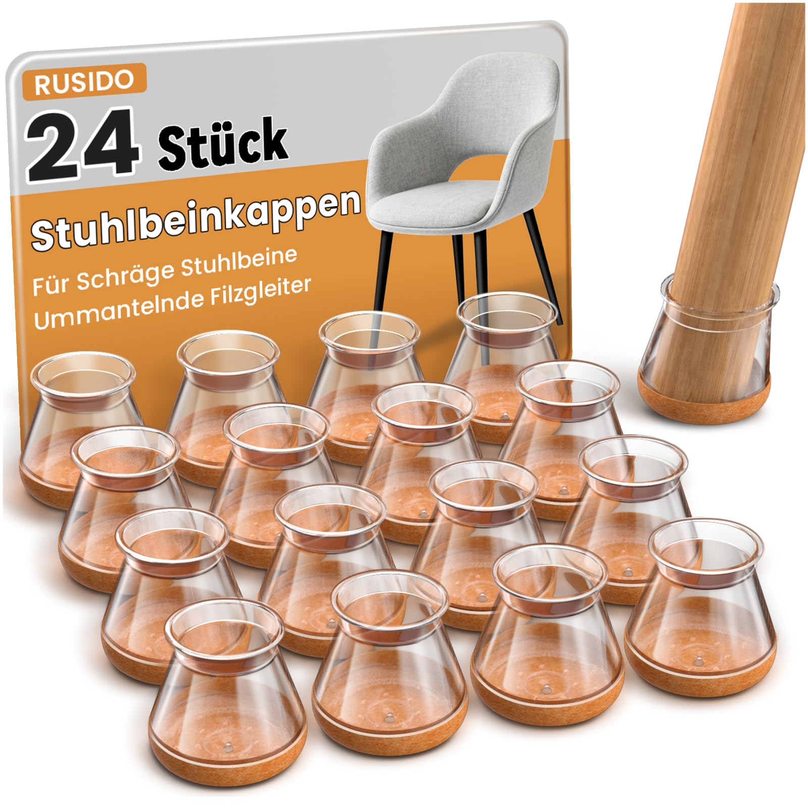 RUSIDO 24 Stück Stuhlbeinkappen