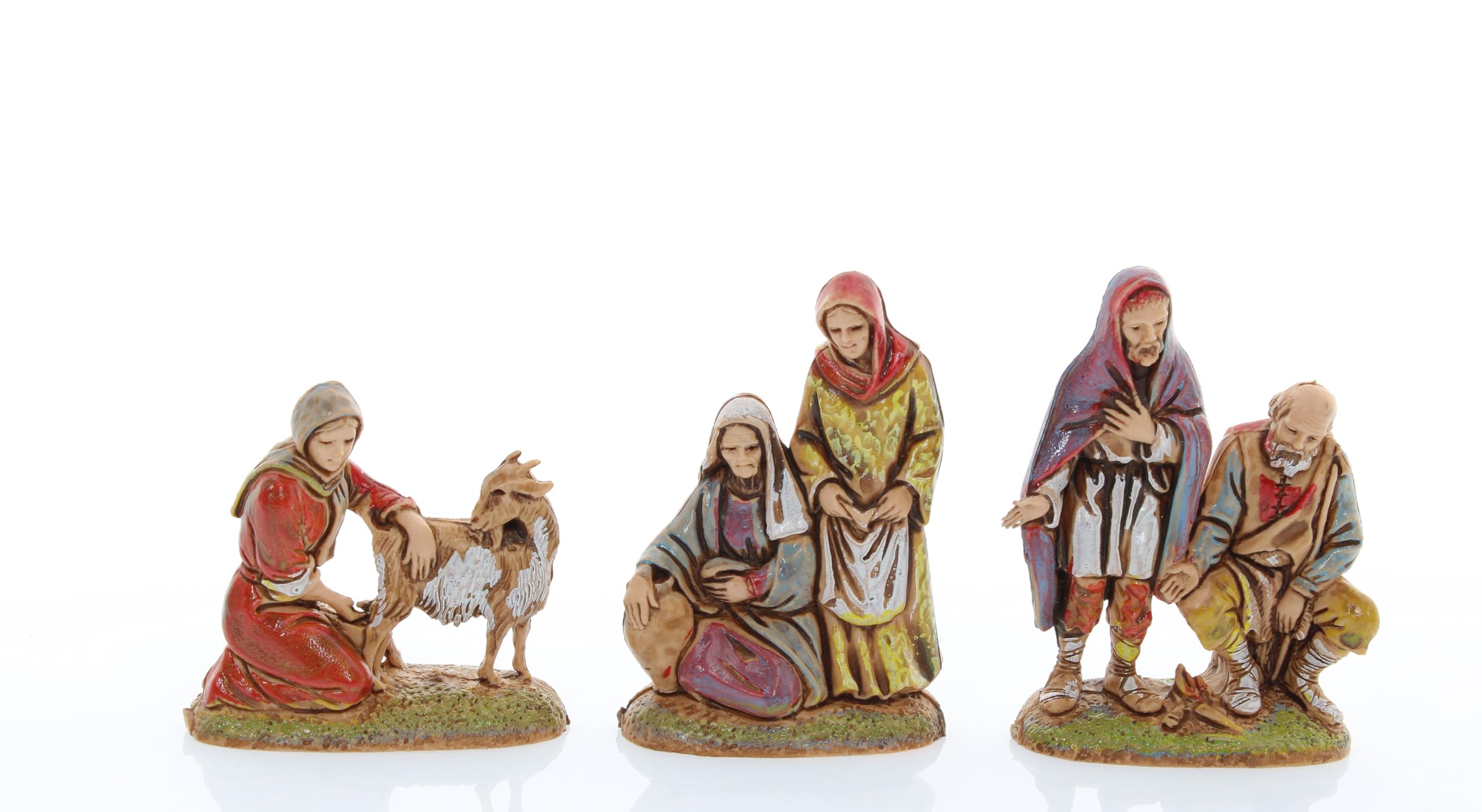 Moranduzzo Set 9 Pastori Napoletani Adatto a Presepe da 6 cm Scala 1:32 – MINI 6 – Statuina Indistruttibile, Stile '700, Rifinita a Mano, Scultore M. Landi, Made in Italy