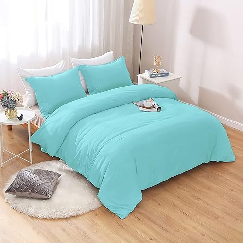 Miniatura 8 de The OutNeT Juego de funda de edredón color morado, tamaño Queen de 90 x 90 pulgadas, de algodón egipcio, suave y transpirable, con cierre de