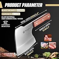 Vista 6 de Dream Reach Cuchillo Cuchilla de Carnicero de Servicio Pesado Cortador de Huesos de Acero Inoxidable Hacha de Carnicero Forjada a Mano Cuchillo