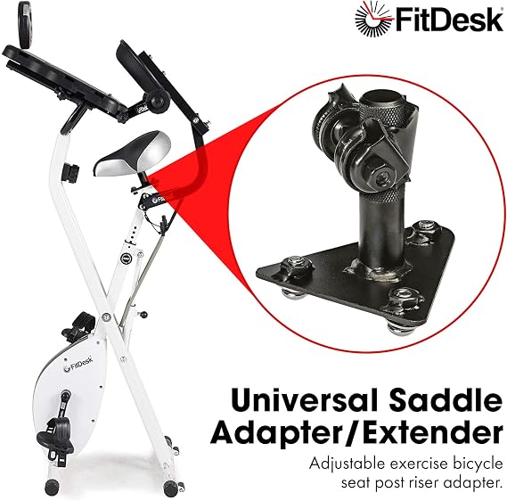 FitDesk Universal Saddle Extender for FDX 2.0 & 3.0 - Adjustable Bike Seat Post Riser Adapter, Increases Saddle Height by 3.5 Inches, Steel Post Extension, Exercise Bicycle Seat Adapter