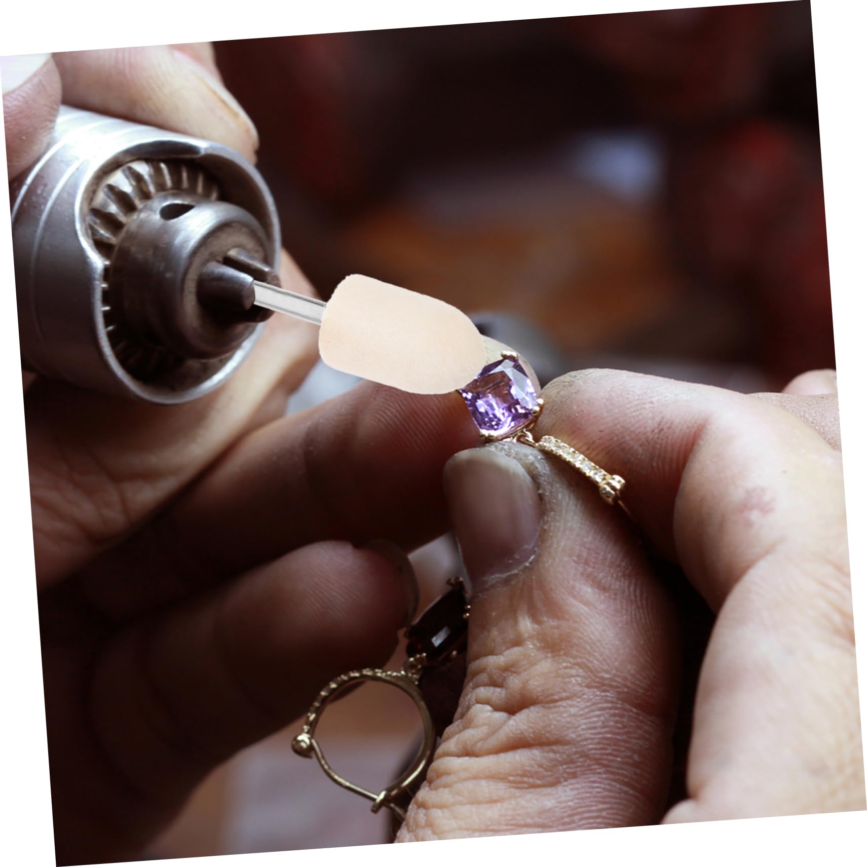 Cabilock 12mm Diameter Felt Polishing Bits 24pcs Wool Grinding Wheel 1/8 Inch Shank for DIY