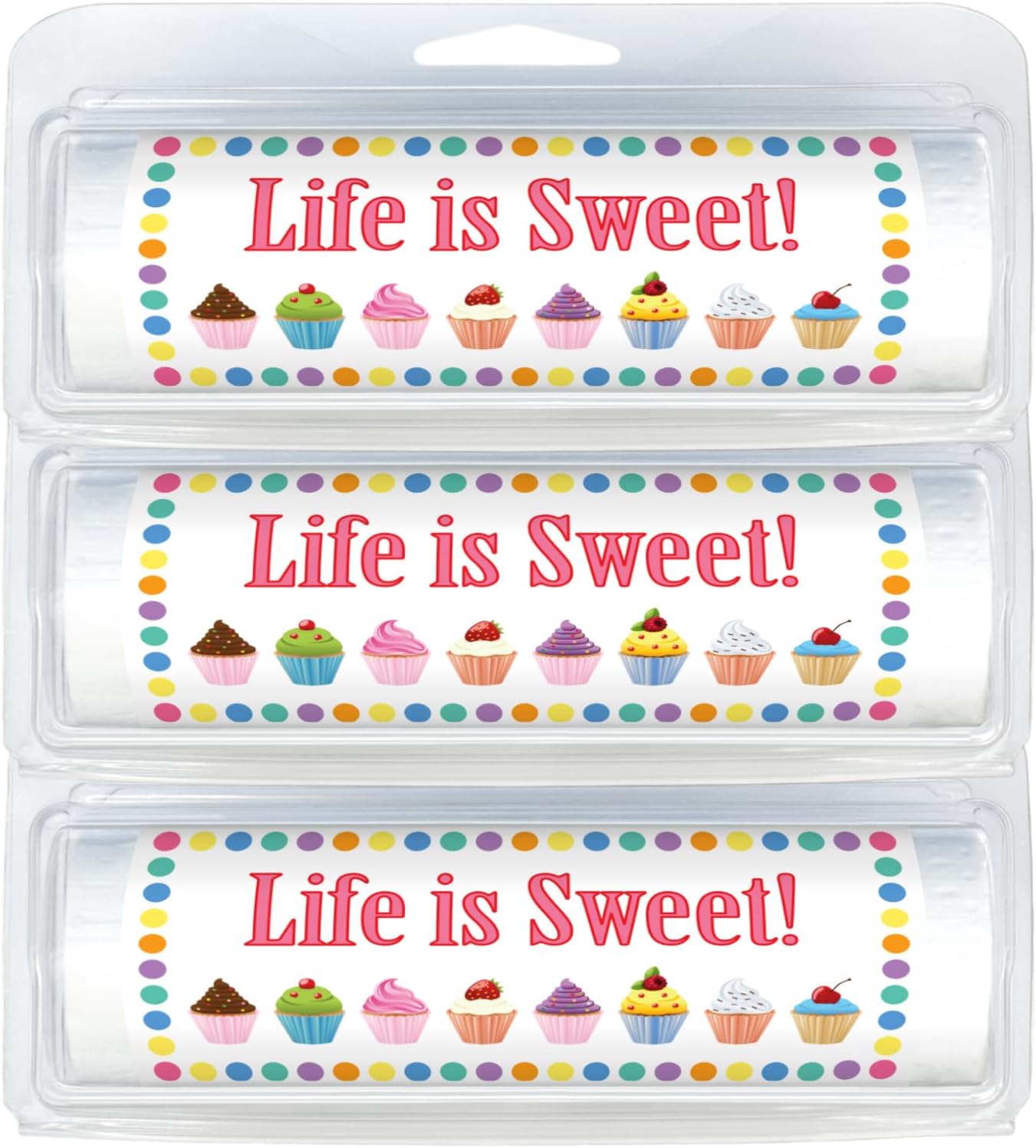 Happy Birthday Mini Toilet Paper Rolls | Great Gag Gift | Cute Party Favor | Useful Gift Idea | Birthdays & Treats (3-Pack) (754 Life Is Sweet Cupcakes)