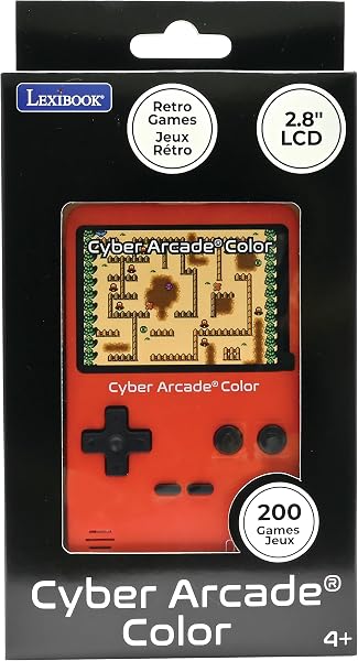 Lexibook, Cyber Arcade® Color, Console de Jeux rétro Portable, 200 Jeux d'action, Sport, Course, logique et Bien Plus, Écran Couleur LCD 2,8", Rouge, JL2389 - 4
