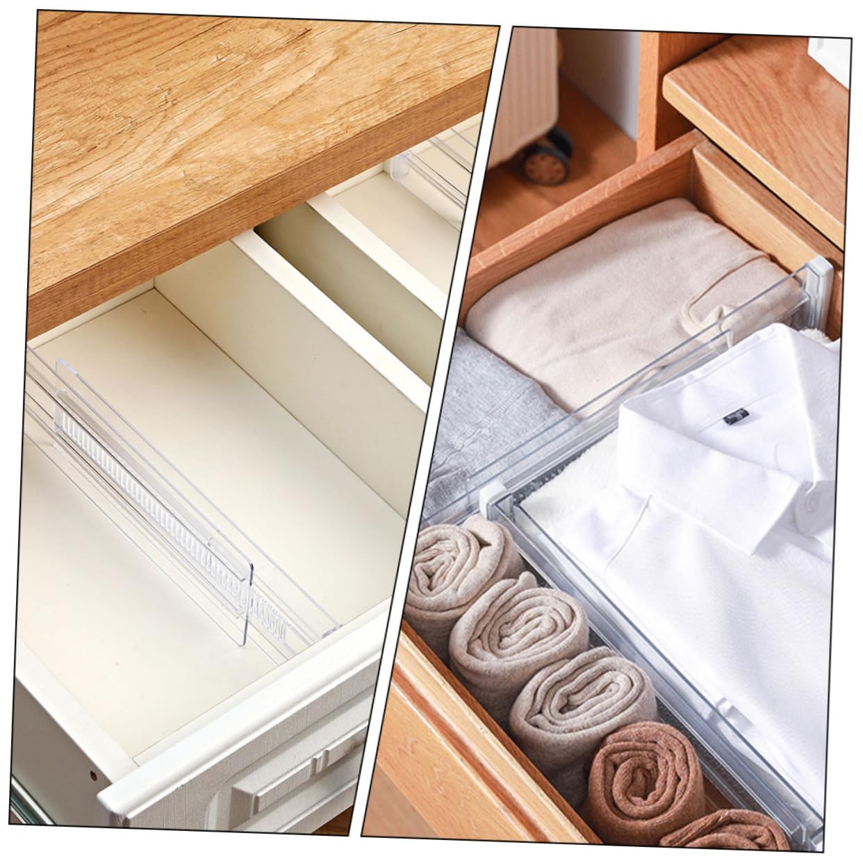 Operitacx 3 Sätze Schubladen Organizer Trennwand Küchen Organizer Schubladentrenner Schubladenteiler Verstellbarer Organizer Schubladenteiler Kleiderschubladen Transparent 2 Stück * 3
