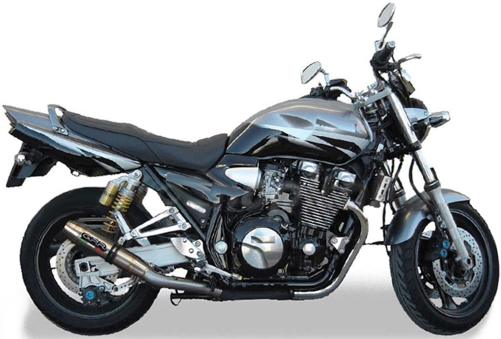 auspuff gpr zugelassen doppel auspuff edelstahl deeptone, db-killer dabei, y.64.de kompatibel mit yamaha xjr 1300 1999 2000 2001 2002 2003 2004 2005 2006 mototopgun