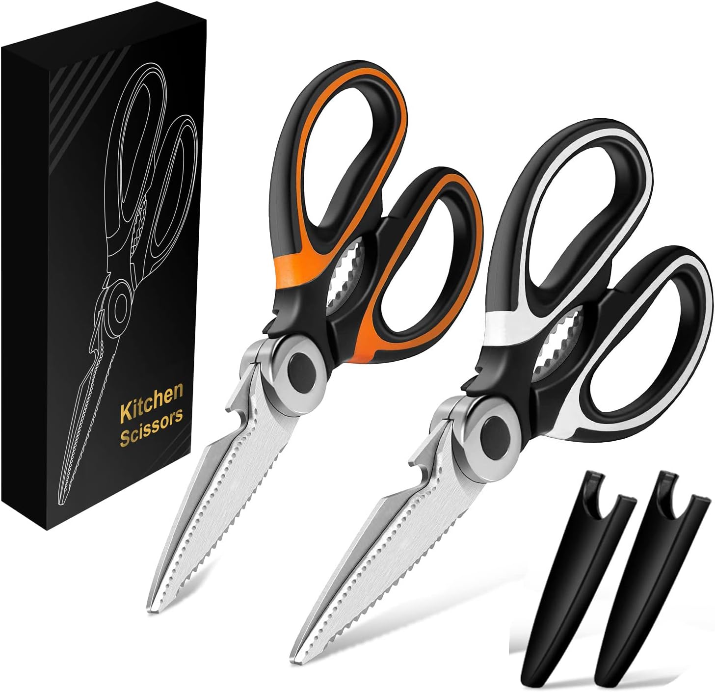 Miluoou Kitchen Scissor, 2Packs Kitchen Scissor Heavy Duty Meat Shears