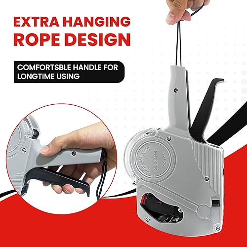 Miniatura 4 de Paquete de 2 pistolas de precios, pistola de precios de 1 línea con 10,000 etiquetas blancas de mano, código de fecha, precios de etiquetas,