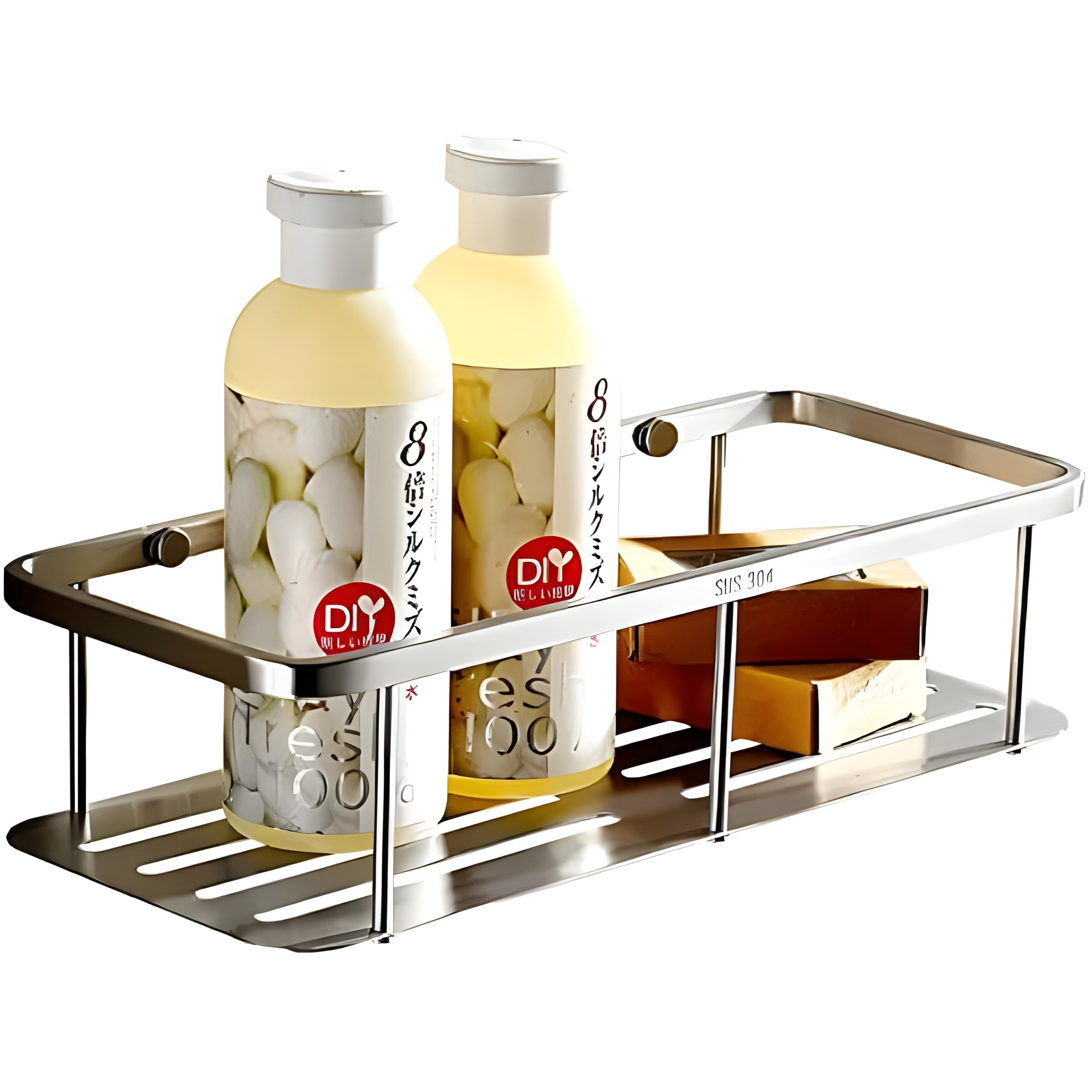 Nokozan Rectangular Shower Caddy Shelf - Stainless Steel Shower Organizer Basket for Kitchen Bathroom