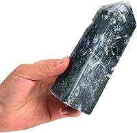 Vista 171 de JIC Gem Extra Large Rare Dendritic Jade Crystal Tower Natural Quartz Crystal Tower Point Wand Large Crystals and Stone Energy Crystal Wand Home