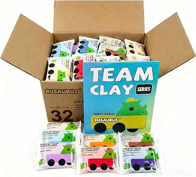 32-Pack Air Dry Foam Clay 16 Colours for Kids Classroom & Teachers