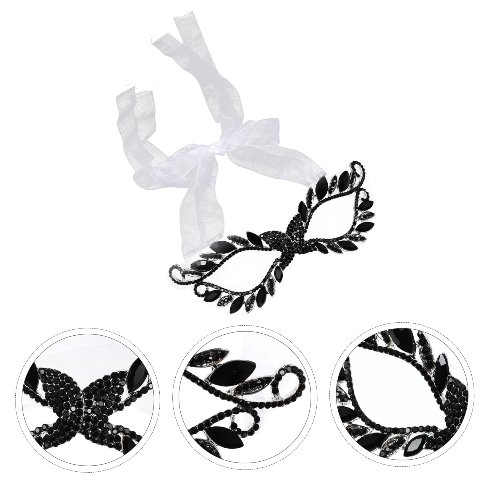 ifundom 3pezzi Maschera Di Halloween Strass Per Festa Masquerade Costume Elegante Faccia Mezza Decorativa e Riutilizzabile Adatta Per Feste Di Cosplay e Carnevale