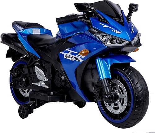 Miniatura 3 de Tamco - Motocicleta para niños, motocicleta de 12 V para niños de 3, 4, 5, 6 años con ruedas de entrenamiento, velocidad a mano, freno de pie,