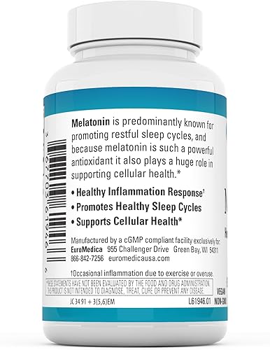 Miniatura 8 de Euromedica Melatonina 10mg - 60 tabletas de liberación sostenida - Apoya el descanso, la función inmunológica y la salud celular - Sin OMG, vegano,