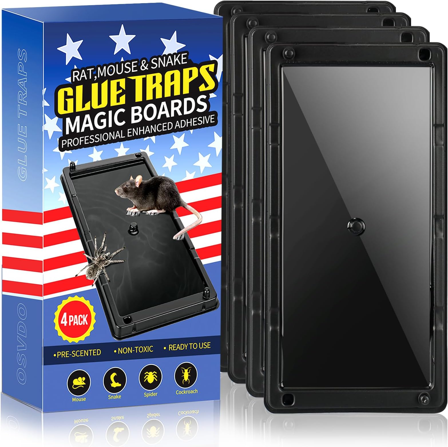 18 BlueTouch Mouse Glue Traps, Professional Sticky Glue