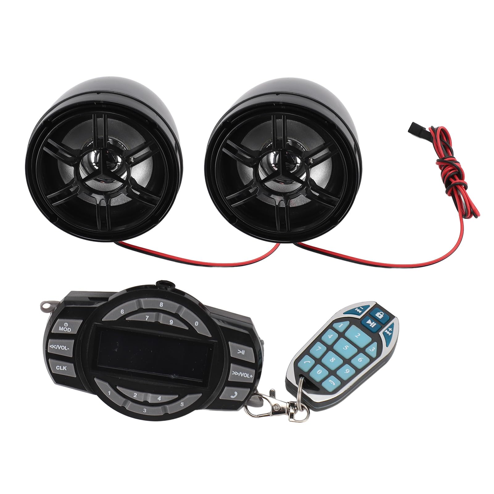 de Altavoces Bluetooth Impermeable para Motocicleta Antirrobo con Control Remoto para Montar Al Aire Libre 3 Pulgadas Negro