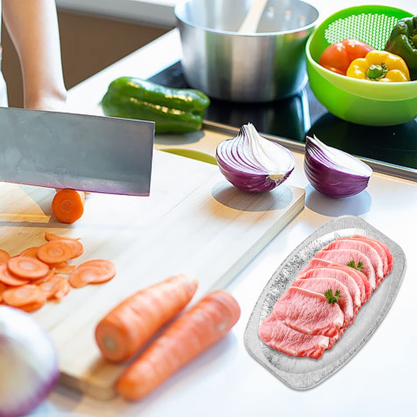 40 Piatti Usa E Getta In Alluminio Ovali 34,5x24,5cm – Ideali Per Forno, Griglia E Buffet