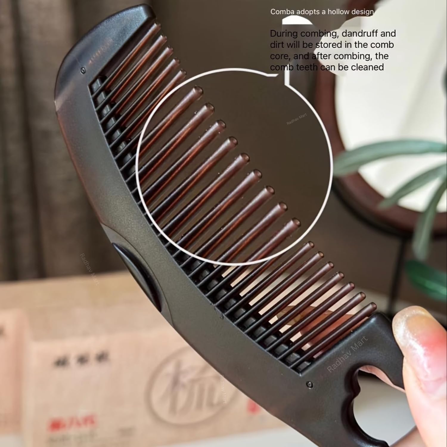 Radhav Mart design of dandruff comb, energy massage, beauty, healthier scalp, better hair quality for women and men to remove dandruff and dirt 3