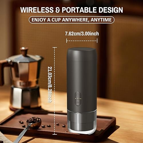 Miniatura 3 de Cafetera portátil para café expreso, adecuada para café en polvo, café en cápsulas, conveniente para acampar en casas rodantes, senderismo, picnic,