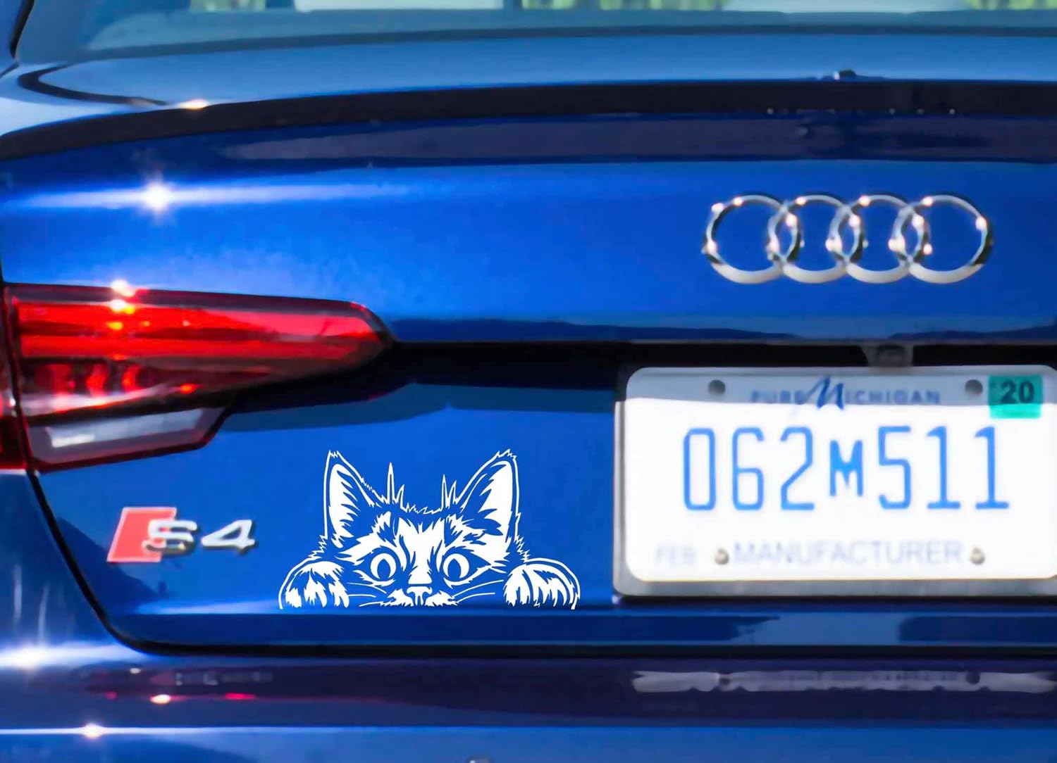 Curious Peeking Kitty Cat Die Cut Decal Sticker for Car Window Car Bumper Truck Laptop Computer Skateboard (White) - Image 4