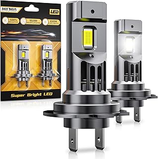 2024 Upgraded H7 LED Headlight Bulb, 600% Brighter, 1:1 Mini Size H7 LED, No Adapter Required, Non-Polarity H7 LED Bulb with Turbofan 6500K Cool White, Pack of 2