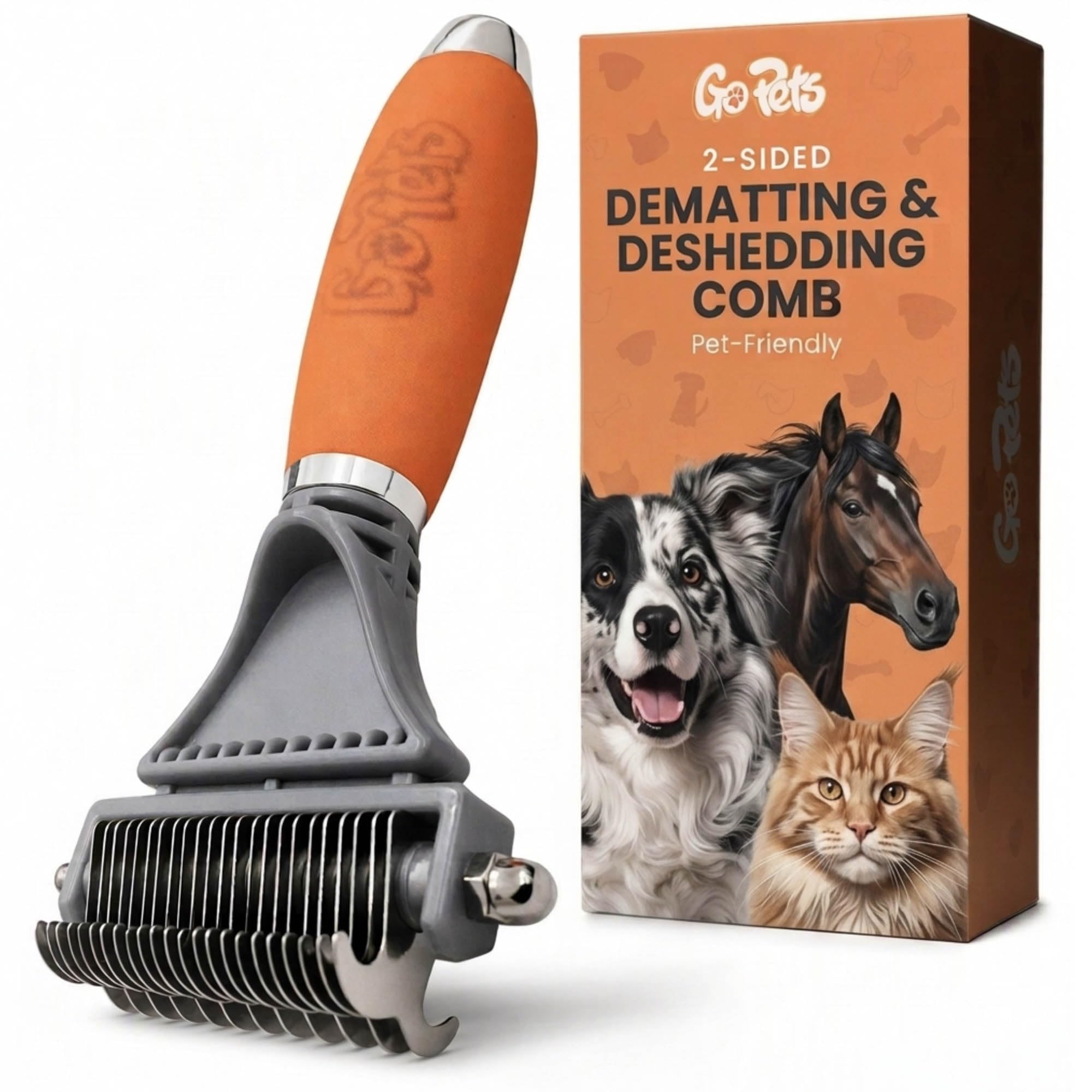 GoPets Peigne démêlant professionnel à 2 faces pour chats et chiens