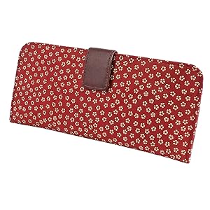 Amazon | [印傳屋] 印伝 長財布 束入L 薄型 鹿革 赤地×白漆 小桜