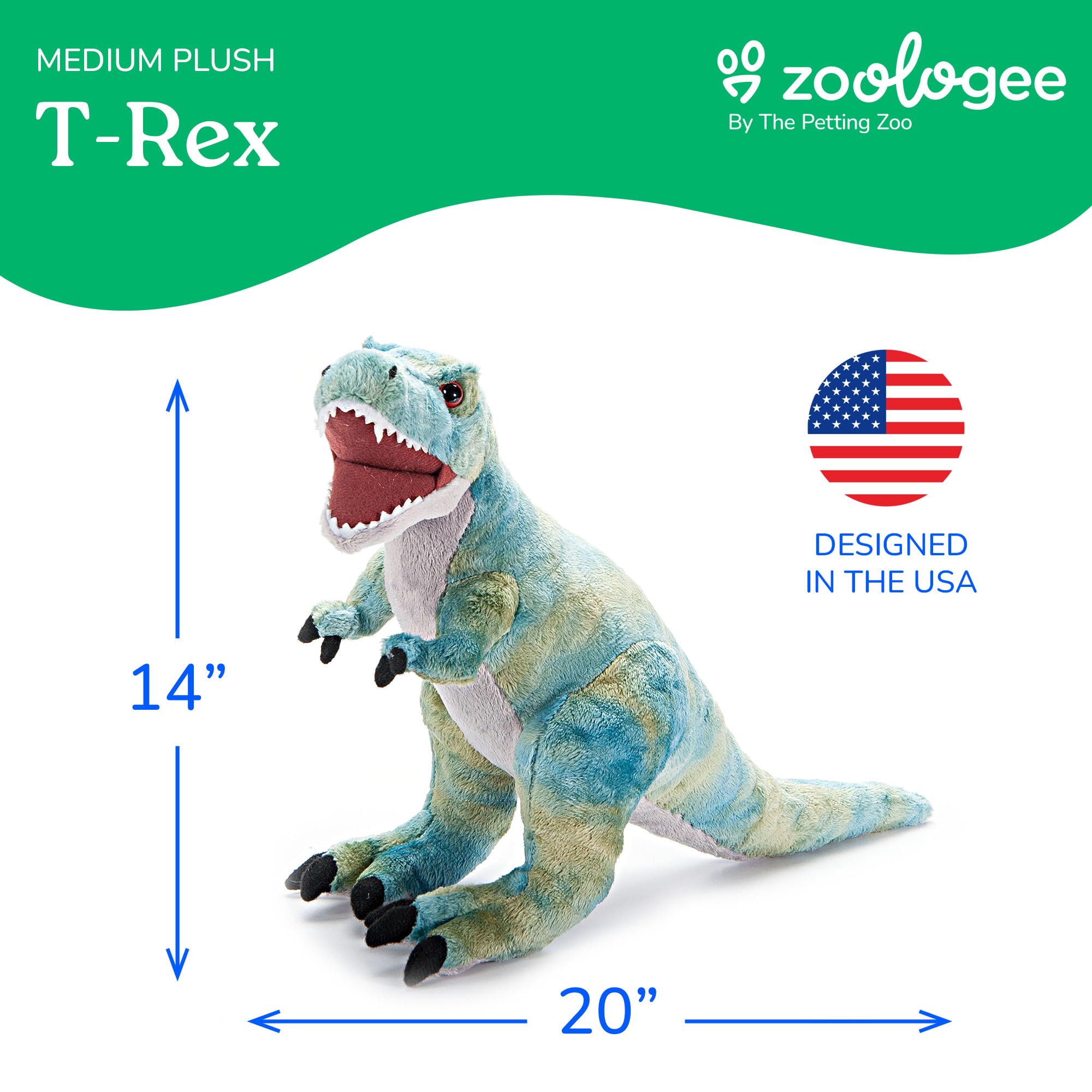 Amazon.com: The Petting Zoo T-Rex Dinosaur Stuffed Animal Plushie