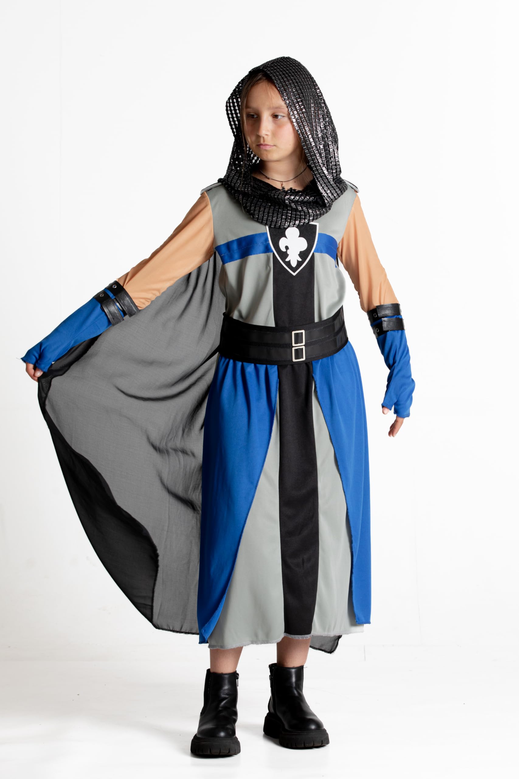 Ciao Medieval Warrior Lady Kostüm Für Mädchen 8–10 Jahre – Verkleidung Mit Cape, Kopfbedeckung, Gürtel, Handschuhen