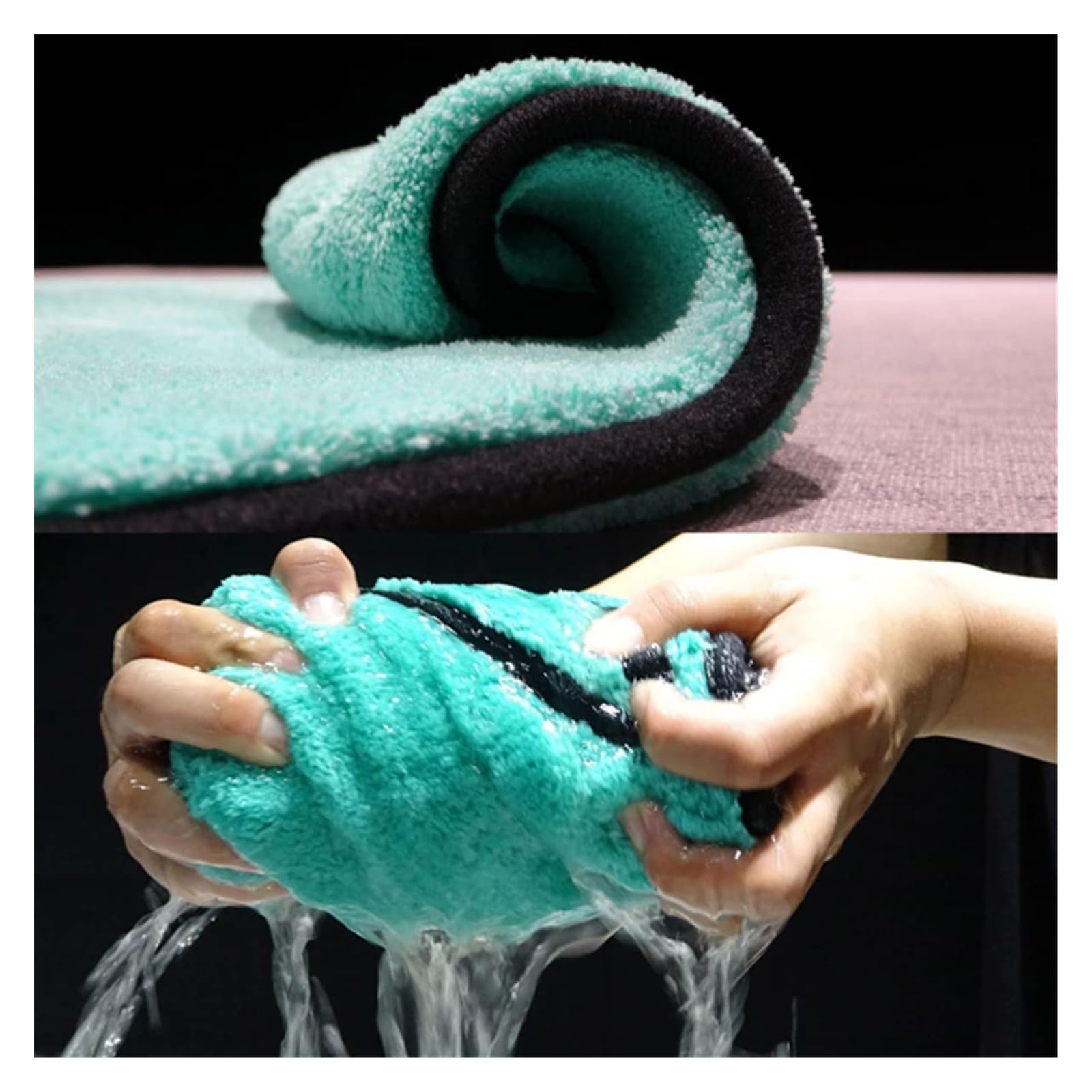 AGAATI 40 x 40 cm Mikrofaser-Handtuch für Autowäsche, saugfähig, Auto-Reinigungstuch, Autopflege, Trockentücher, Pflege, Reinigung, Poliertücher, mehrfach verwendbar (1200 g/m², 40 x 40 cm)