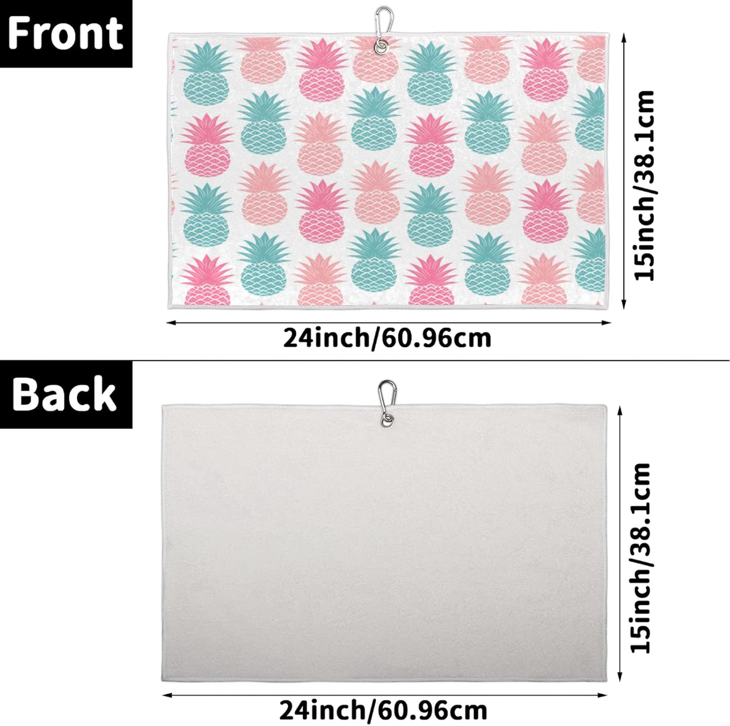 review Tropical Fruit Golf Towel, Pineapple Microfiber Golf Towels for Golf Bags with Clip Golfer Funny Golf Gift for Men Women 15X24in