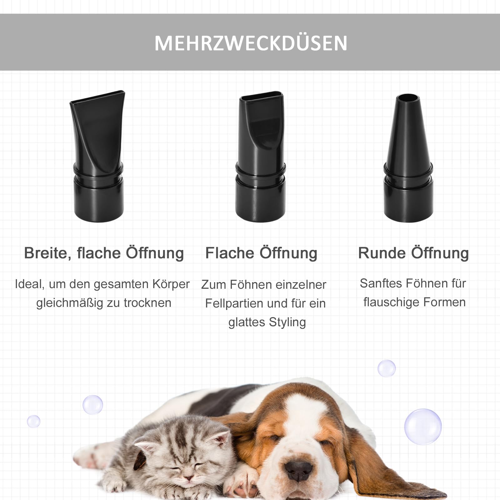 Pawhut Profi Hundefön Tierfön Pet Dryer Flüsterfön Hundetrockner 2800W Metall Schwarz 40 x 16 x 20 cm