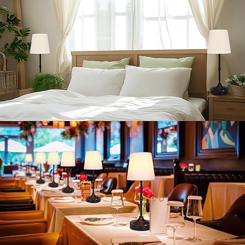 Miniatura 6 de Lámpara de mesa recargable con pilas, lámparas LED inalámbricas, lámparas táctiles inalámbricas, lámparas de noche regulables continuas, lámpara de