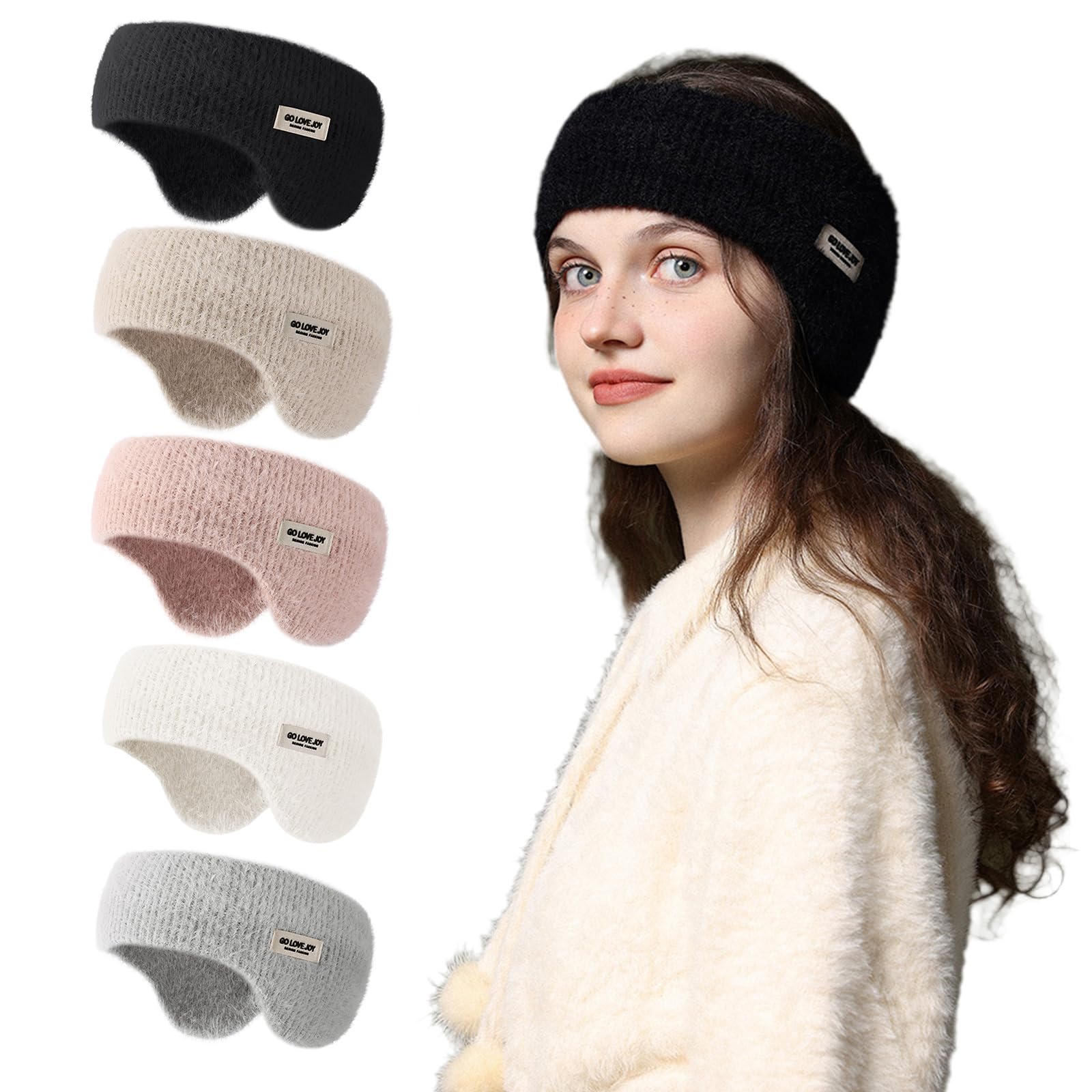 Shurhome Winter Warm Headbands Women Ear Warmer Thermal Ear Muff Headband Men Women Head Wrap for Winter Outdoor