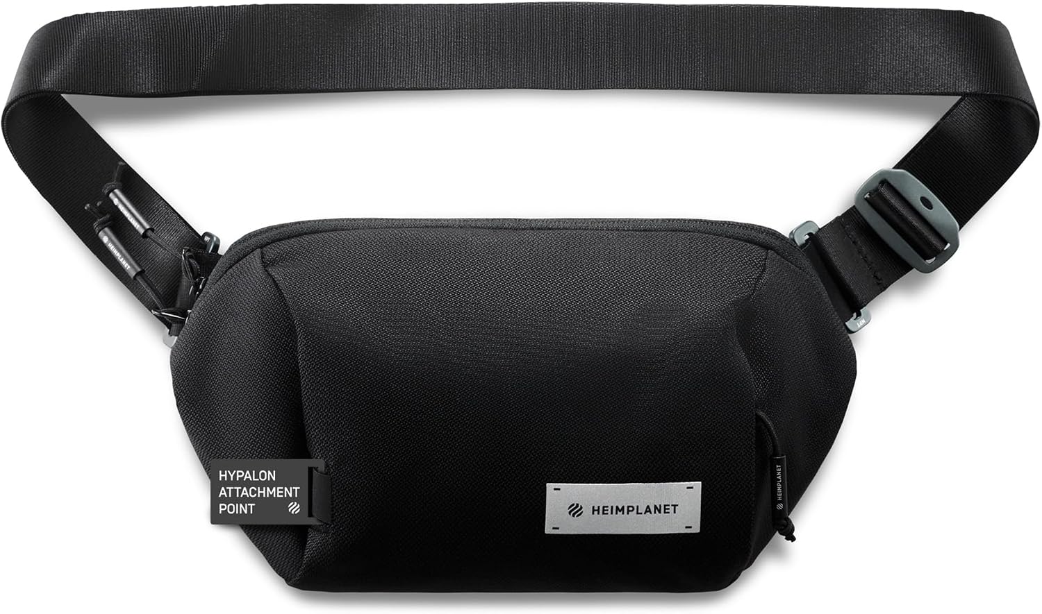 HEIMPLANET Original | Transit Line Sling Pocket | Water-resistant Waist Pack Made of Durable and Sustainable DYECOSHELL | Supports 1% for The Planet (Black)