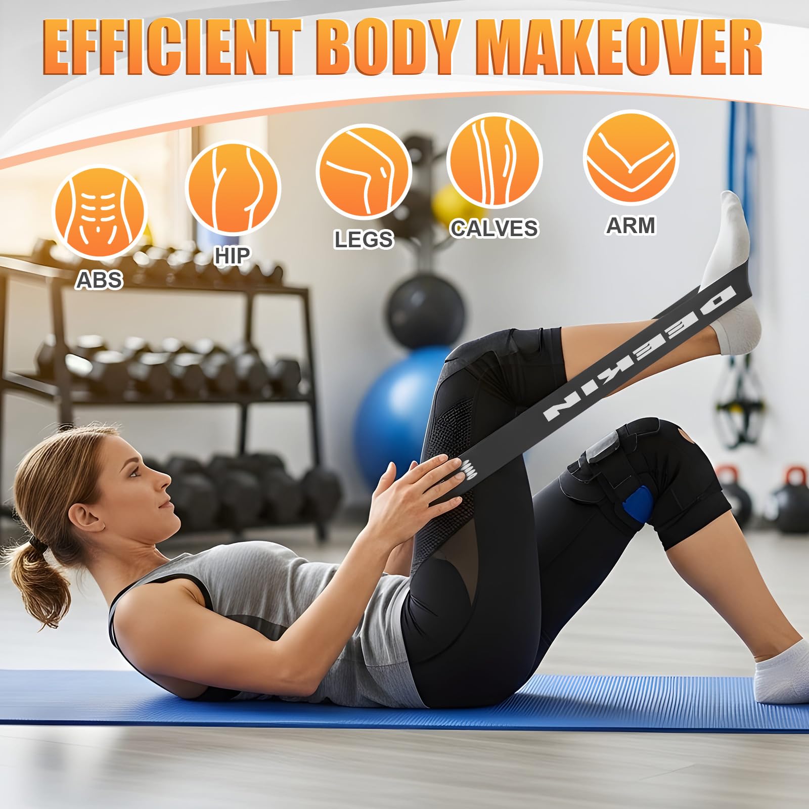 DEEKIN 20 fasce di resistenza elastiche per esercizi di resistenza, per allenamento della forza, stretching, allenamento; attrezzatura da palestra a casa adatta per donne e uomini