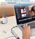 USB C Hub USB Hub 3.0 for Laptop, Upgrade 7 in 2 USB Splitter with USB-C & Multiport USB A Port Extender, USBC USB2.0 Dongle for PC/Computer/Laptop, Type C Mac/MacBook/Air/Pro/iPad/Tablet