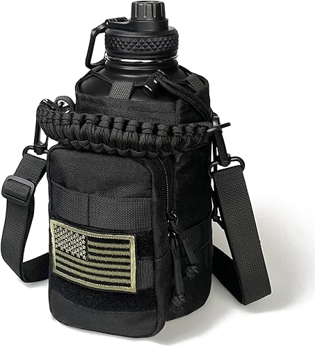 Miniatura 10 de Botella de agua de medio galón con funda, jarra de agua aislada de 64 onzas con asa, botella de agua deportiva de acero inoxidable verde para