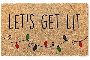 Let's Get Lit Christmas Door Mat: Brighten Your Front Door with Festive Charm