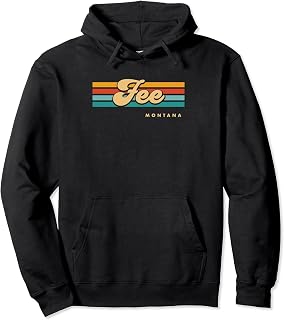 Vintage Sunset Stripes Fee, Montana Pullover Hoodie