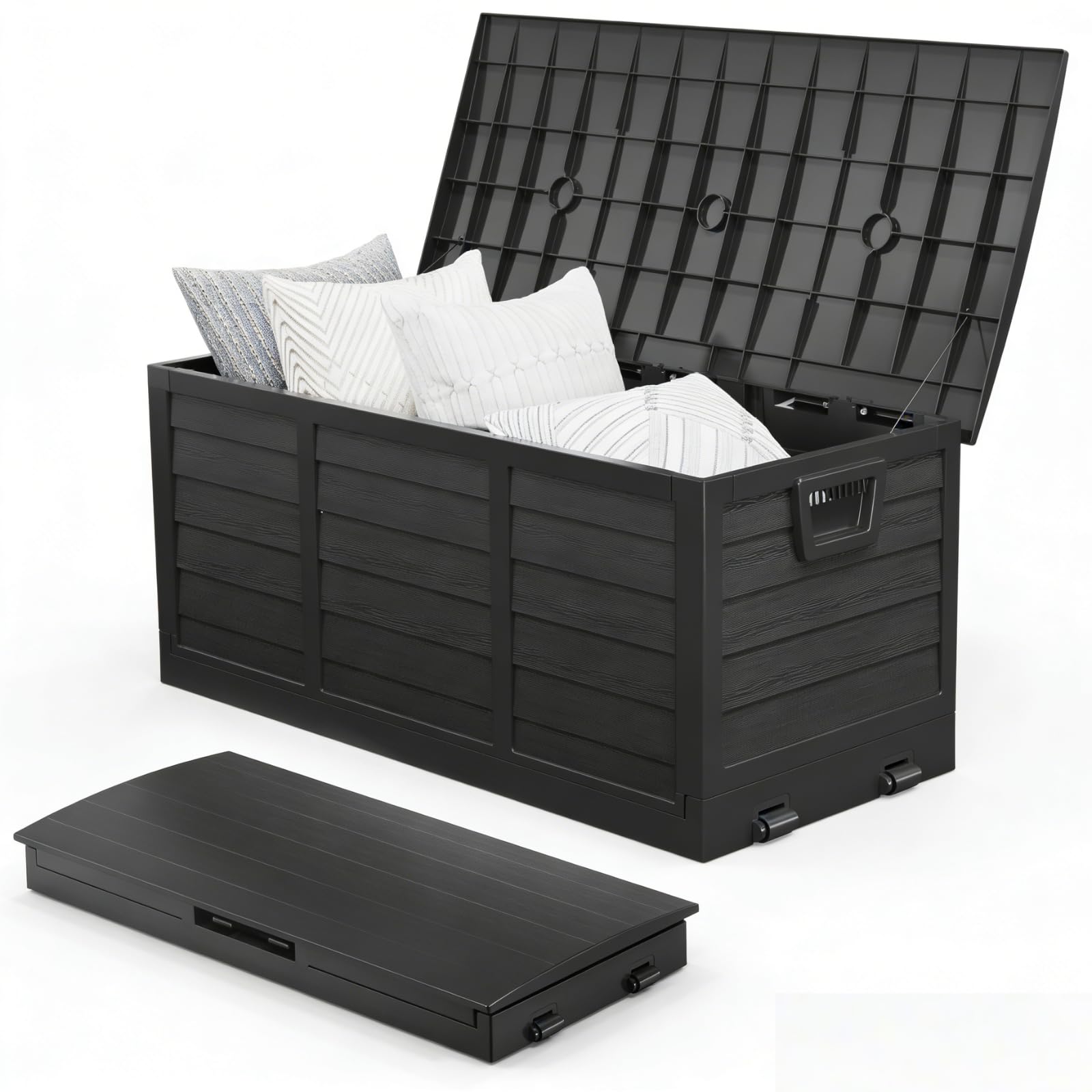 LEADZM Scatola da giardino pieghevole – Facile da smontare per completare l'installazione, scatola da giardino impermeabile con spazio di 284 litri, colore: nero