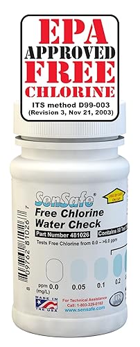 Industrial Test Systems SenSafe 481026 - Tira de prueba de cloro libre  Método aprobado por USEPA D99-003  0-6 ppm  Detección de 005 ppm  Sin