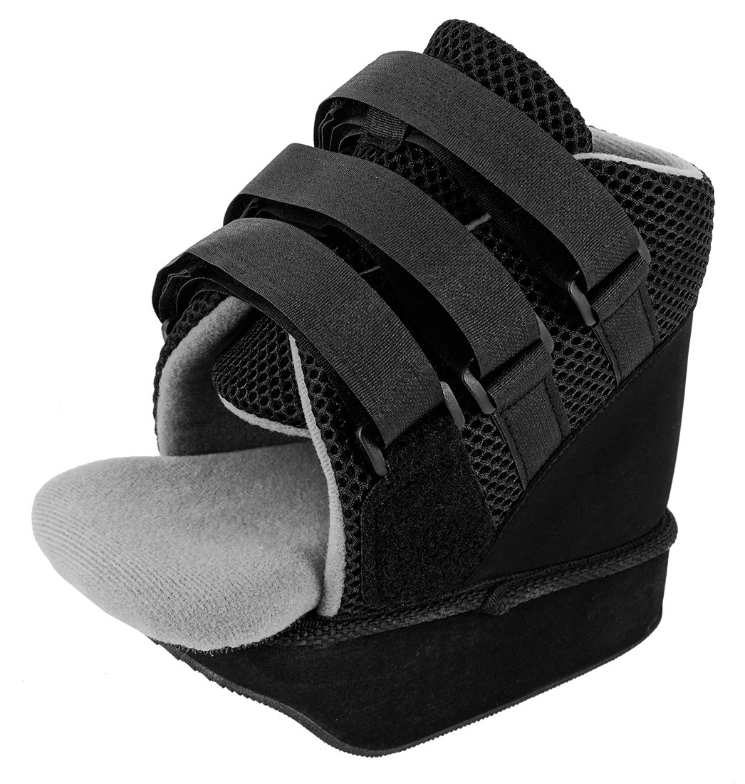 Ubiotex Zapato Post-quirúrgico Taco, Apoyo en el talón, Cierre de Velcro, Anti-Deslizante, Talla 44-46, Negro, Profesionales médicos Unisex Adulto, 44