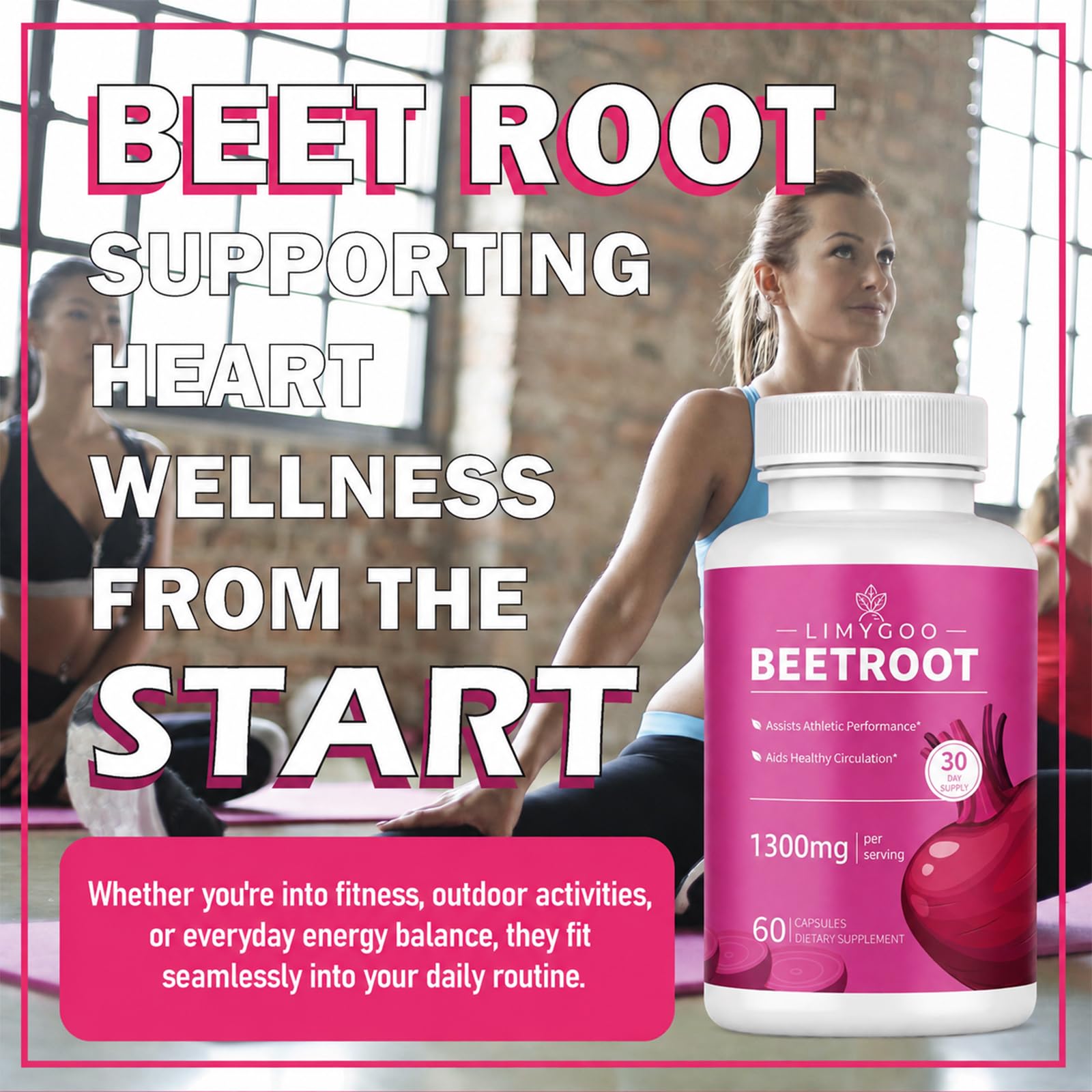 Beet Root Capsules – 1300mg Beetroot Powder for Natural Energy & Endurance Support, Non-GMO, 60 Capsules, 30-Day Supply (1pc) — Amazon image 4