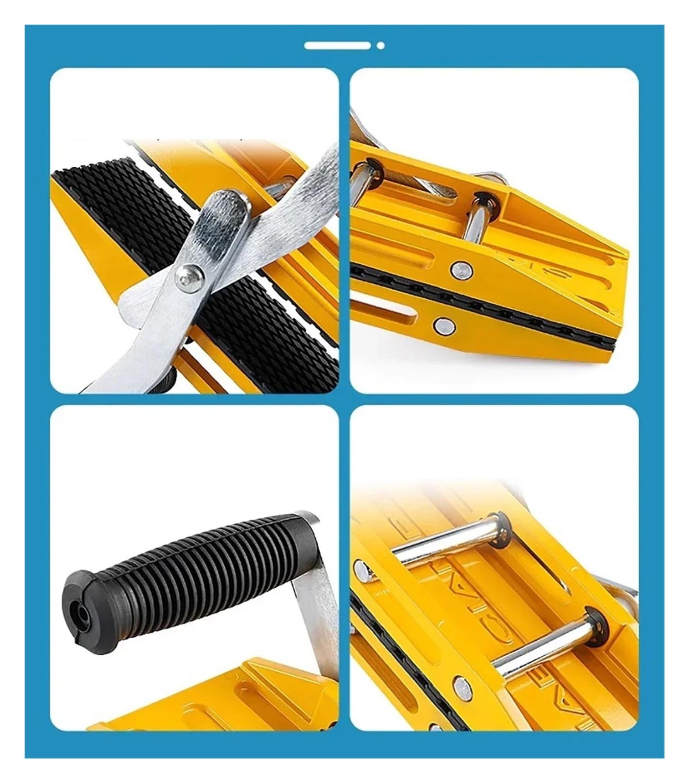 Arbeitssparende Zweihand-Trageklemme for Granit, Glas, Steinplatten, Hebewerkzeug mit Gummi for Keramik, Marmor, 350 kg Mühelos(Orange)