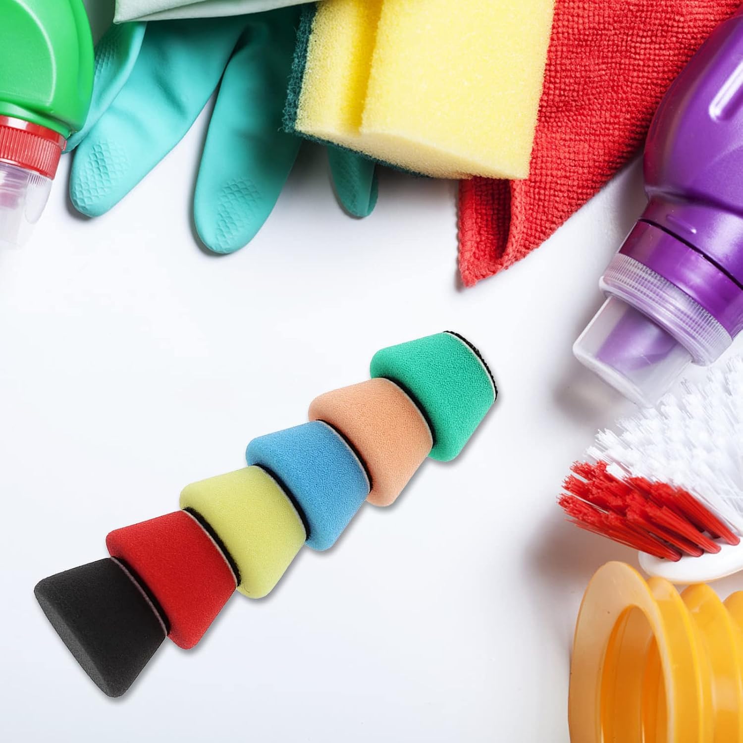 6Pieces Car Foam Sponge Foam Applicator Pad Washing Foam Sponge Tool for Car Microfiber Sponge Mat Beauty Car Pads