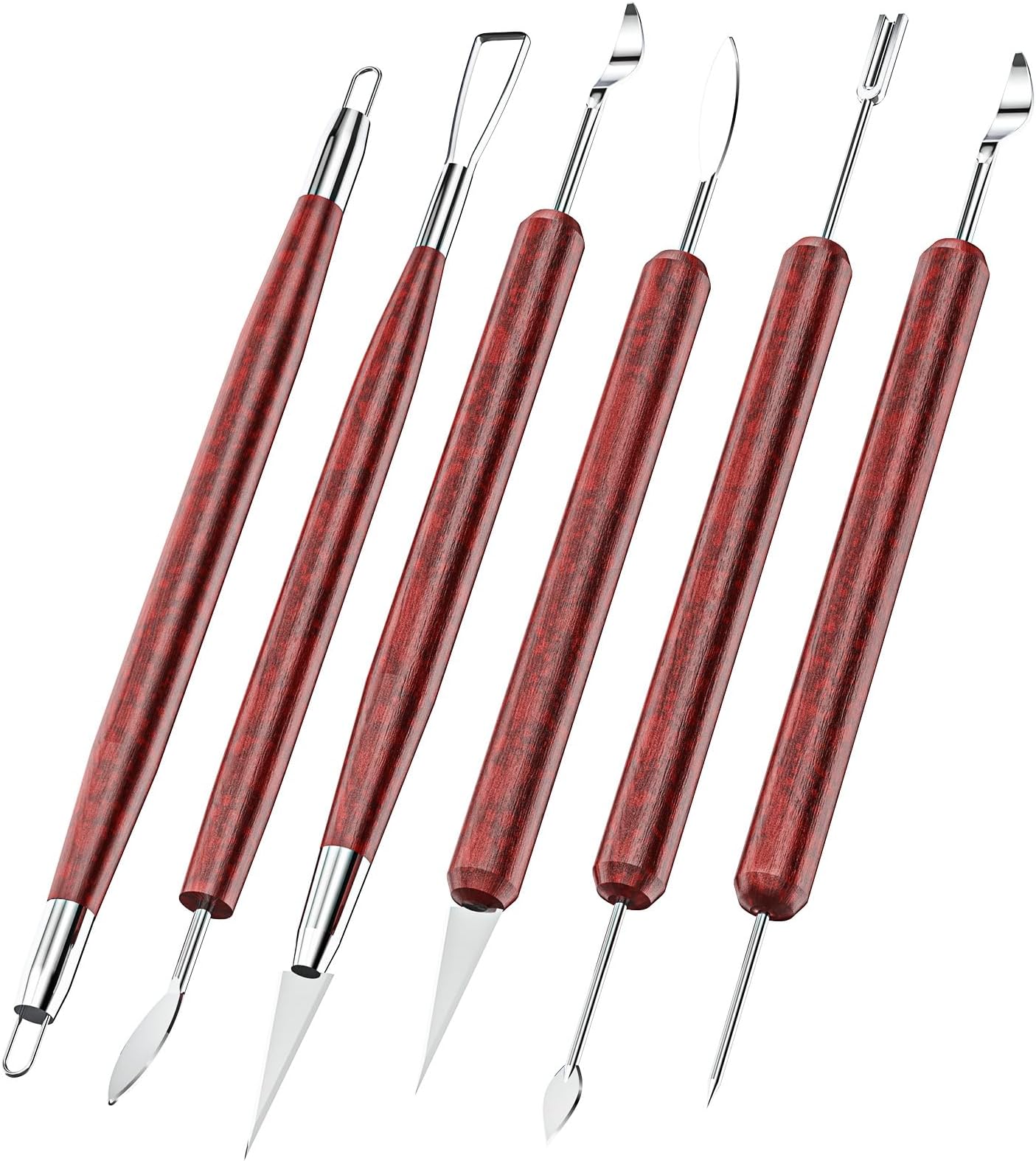 Clay Tools Sculpting, Double-Sided Polymer Carving Tools Kit, Wood Ceramic Tool Set for Pottery, Air Dry Clay, Polymer Clay, Sculpting, Modeling, Pumpkin Carving and Supplies