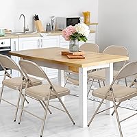 Vista 9 de VINGLI Paquete de 6 sillas plegables con asientos acolchados, marco de metal con asiento y respaldo de tela, capacidad de 350 libras, color caqui