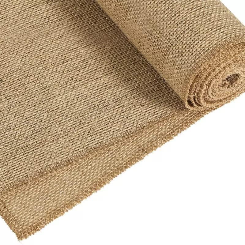 Akozon Hessian table runner fabric ribbons vintage natural burlap ribbon banner crafts chair christmas wedding party roll(30x200cm)